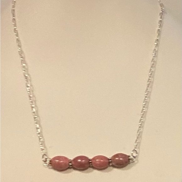 NEW Genuine Rhodonite crystal necklace - Picture 3 of 6